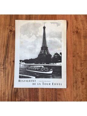 Vintage 1950s Restaurant de la Tour Eiffel Paris Menu Original Ephemera Map